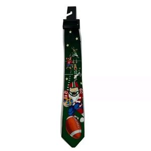 CHRISTMAS football santa reindeer ugly holiday party neck tie